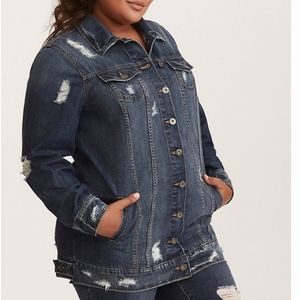NEW Torrid DENIM LONG LINE JACKET - DARK WASH